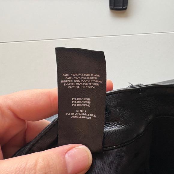 Wilfred‎ Faux Leather Pants Black High Waist Straight Leg Size 6 - Picture 7 of 8